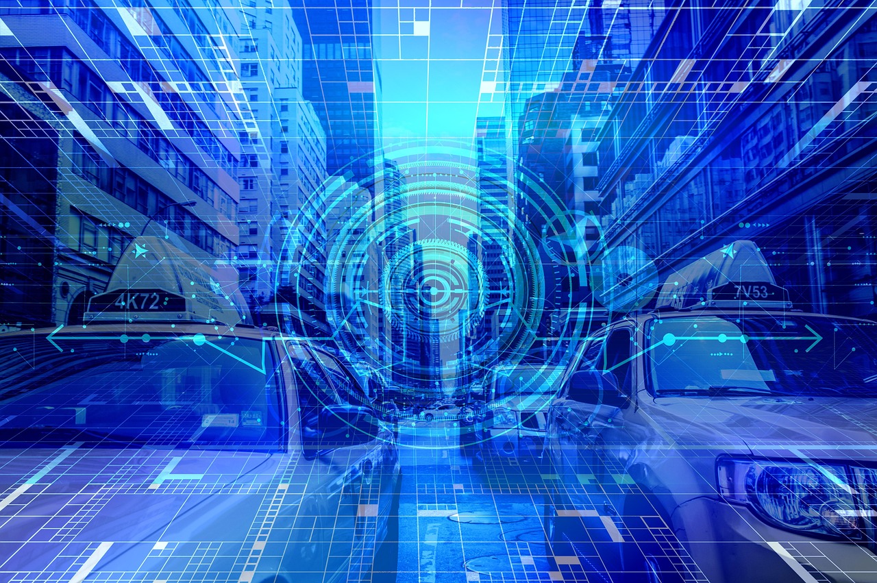 Digital automation concept showing technology flow